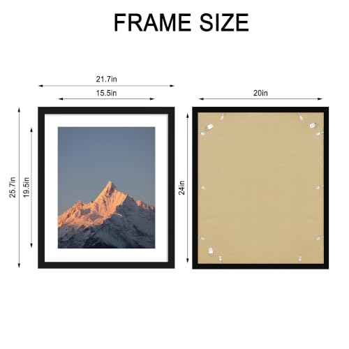 20x24 Wood Picture Frame Set of 4 Wall Mount Black - Fits 16x20 & 20x24 Photos