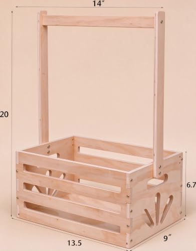 Wooden Baby Shower Storage Crate - Nursery Organizer with Handle
