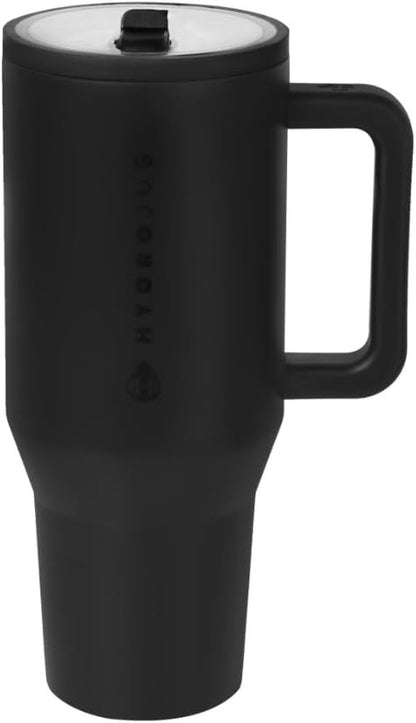 HydroJug 32oz Black Traveler Water Bottle - Includes Replacement Straws for Convenience