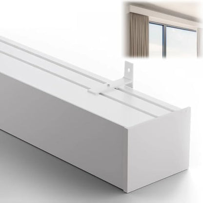 Side-Mount Wall Mount Curtain Pelmet with Double Track 3-in-1 Hidden Box Cover - 1.6m / 5.2ft