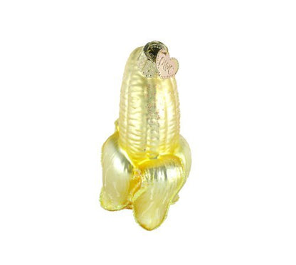Peeled Banana Glass Blown Christmas Ornament - 4 Inches, Pack of 2