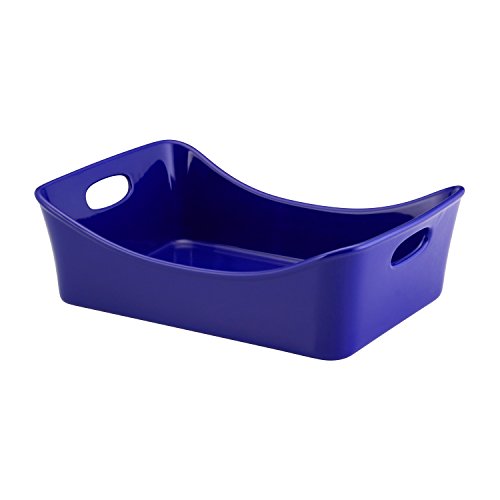 Rachael Ray Stoneware 9-Inch x 13-Inch Lasagna Lover Baker & Roaster, Blue