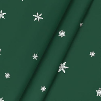 Christmas Round Tablecloth 70 x 70 Inch Floral Leaf Green - Holiday Decor