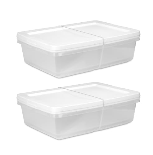 28 Quart Clear Stackable Storage Bins - 4-Pack Under Bed Organizers