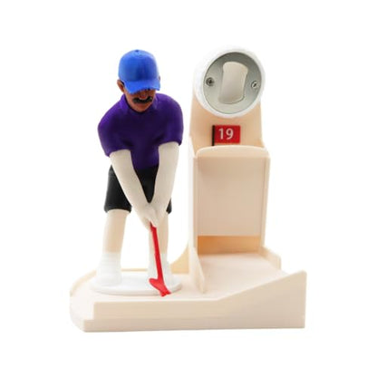 Golf Swing Beer Bottle Opener - Fun Novelty Gift for Men Husband Boyfriend Brown