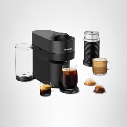 Nespresso Vertuo Pop+ Coffee and Espresso Machine by De'Longhi with Aeroccino Milk Frother, Liquorice Black