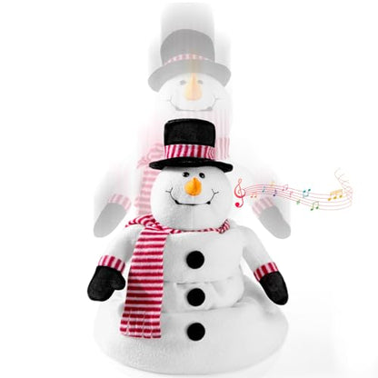 Animated Snowman Christmas Decor - Singing & Dancing Holiday Tabletop Figurine