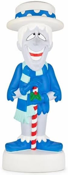 Blue Snow Miser Christmas Decor with LED Lights, Outdoor Blow Mold Figure