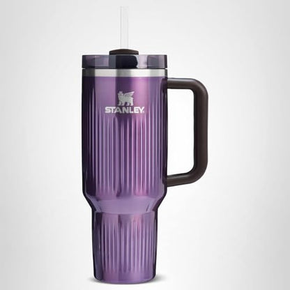 STANLEY Quencher H2.0 Tumbler with Handle and Straw 30 oz | Flowstate 3-Position Lid | Cup Holder Compatible for Travel | Insulated Stainless Steel Cup | BPA-Free | Fluted Wisteria Shine