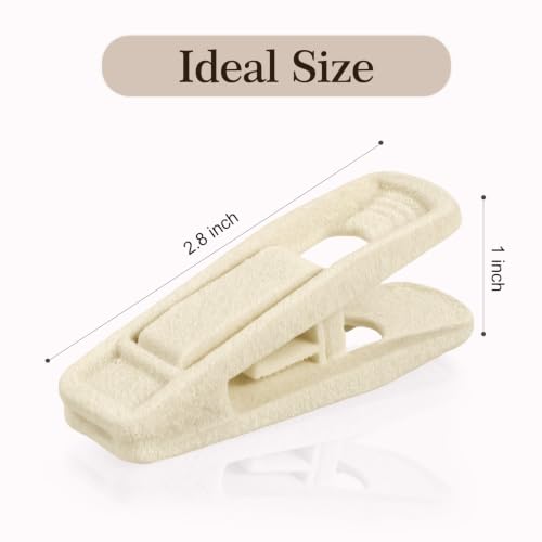 24 Pack Velvet Hanger Clips for Velvet Hangers - Beige