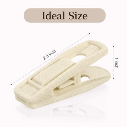 24 Pack Velvet Hanger Clips for Velvet Hangers - Beige