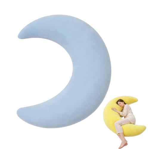 Oversized Moon Body Pillow - C-Shaped Cooling Crescent Pillow (Blue)