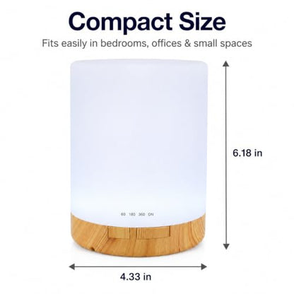Compact 300mL Humidifier with Timer and Ambient Light for Bedroom and Office
