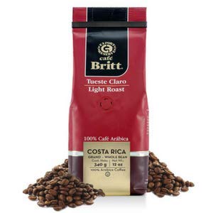 Café Britt® - Costa Rican Light Roast Coffee (12 oz.) - Whole Bean, Arabica Coffee, Kosher, Gluten Free, 100% Gourmet & Light Roast (1 Year Shelf-Life)