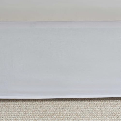 Queen Size Bed Skirt Cotton Percale 15-Inch Drop - Charlotte White
