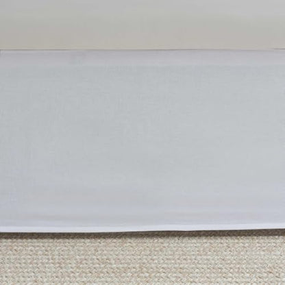 Queen Size Bed Skirt Cotton Percale 15-Inch Drop - Charlotte White