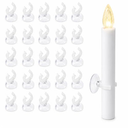 24 Pack Window Candle Suction Cup Holders for Christmas & Holiday Decor