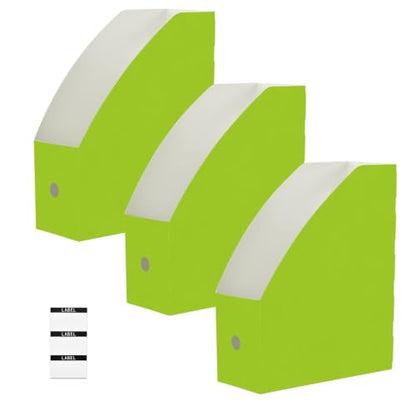 STAYTOP Lime Green Magazine File Holder 3 Pack Desk Organizer Storage for Documents