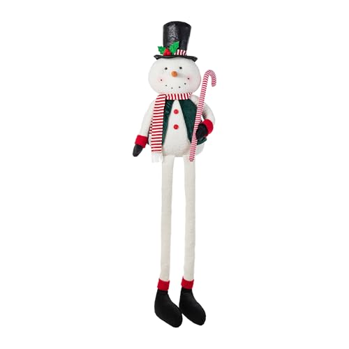 Snowman Christmas Decoration - 60 Inch Tall Fabric Holiday Ornaments with Dangle Legs