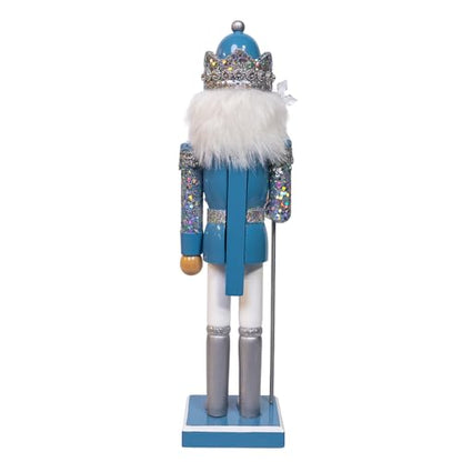 Decorative Blue & Platinum Nutcracker - 15 Inch Holiday Centerpiece