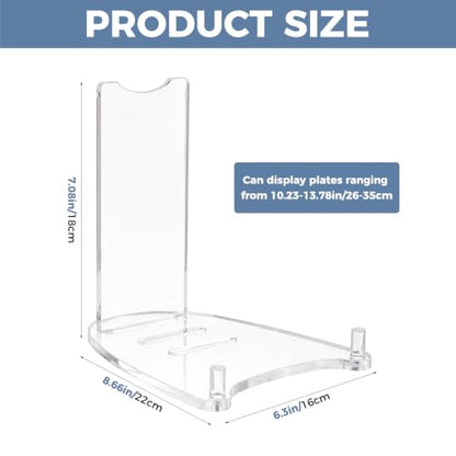 Large Acrylic Easel Display Stand for Plates, Photos & Collectibles - 12-17 Inch, Clear Adjustable