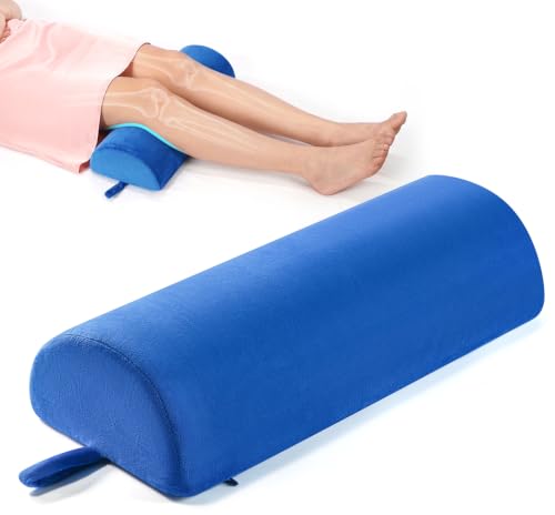Memory Foam Knee Pillow for Back Sleeping Leg Support - Blue