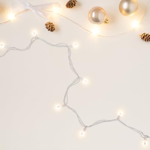Mini Incandescent Christmas Lights - Clear - 4 ft White Wire - 20 Count