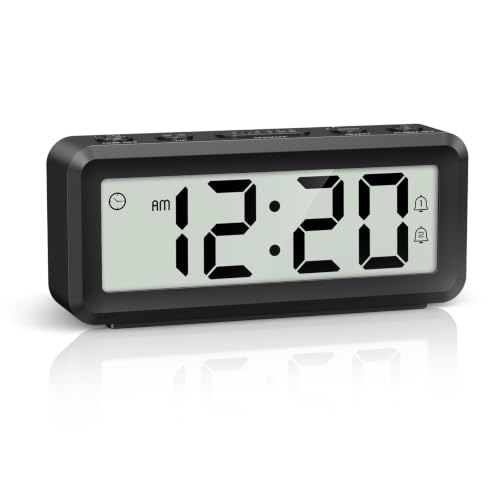 Mini Digital Alarm Clock with Dual Alarms Battery Operated - Black