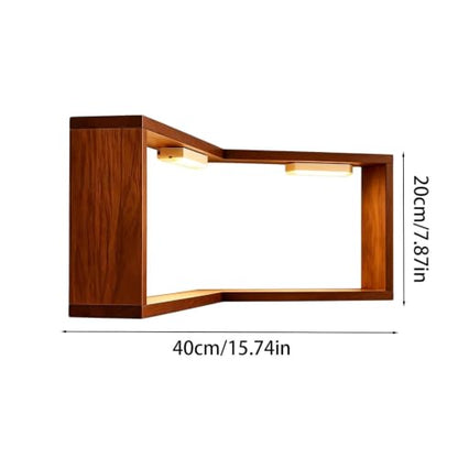Corner Shelf Wall Mounted L-Shaped LED Lights Display Organizer - Concave Model