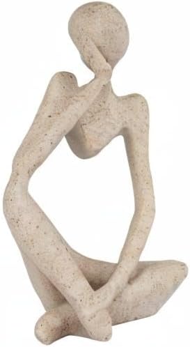 Skiennix Sandstone Resin Thinker Style Abstract Sculpture - Unique Collectible Figurine for Home Office Decor | Small Size