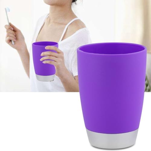 Purple 4-Piece Bathroom Accessories Set with Soap Dispenser and Toothbrush Holder