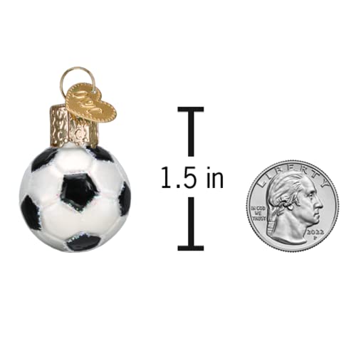 Christmas Glass Soccer Ball Ornament - Handcrafted Holiday Decoration, Sport Collection, Variation of Soccer Ball