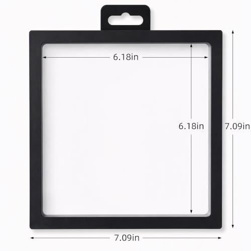 3D Floating Display Case Wall Mount 7.09x7.09 in Double Film Frame for Jewelry Medals