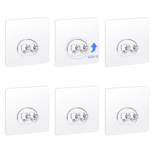 6-Pack Adhesive Shower Caddy Hooks - Waterproof Strong Bathroom & Kitchen Support