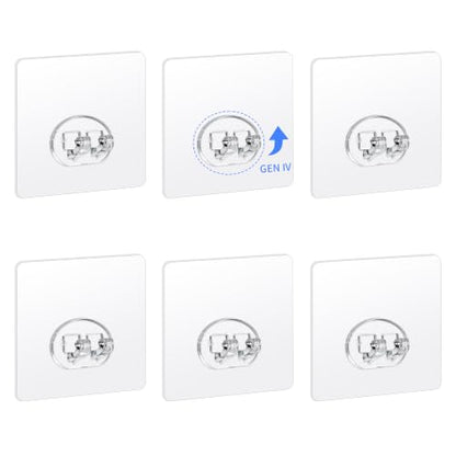 6-Pack Adhesive Shower Caddy Hooks - Waterproof Strong Bathroom & Kitchen Support