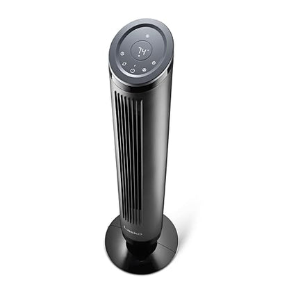 Lasko Ascend Tower Fan with Remote, 36" Floor Fans for Home Bedroom, 29 ft/s Airflow, 90° Oscillation, Air Filter, Black, OST100