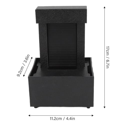 Mini Black Waterfall Fountain with LED Lights & Decorative Stones for Indoor Decor