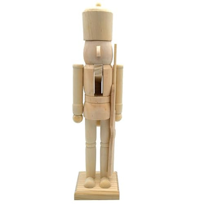 Unfinished Christmas Nutcrackers Figurine - Wooden Craft Decor, 38cm, Variation A