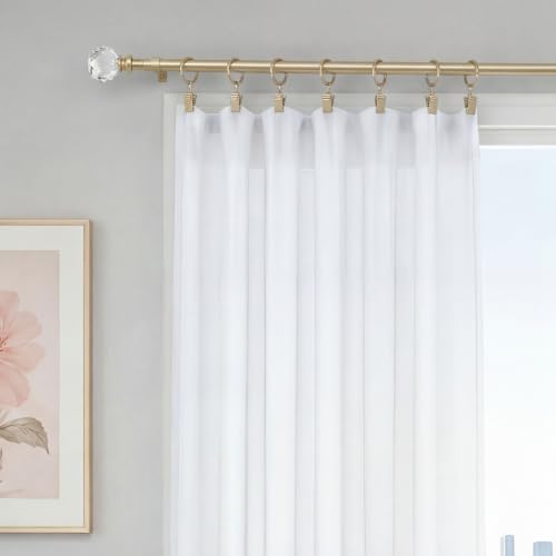 Juicy Couture Astoria 2-Piece Gold Curtain Rod Set 48-84 Inches - Adjustable Telescoping Design