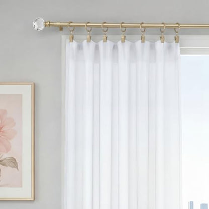 Juicy Couture Astoria 2-Piece Gold Curtain Rod Set 48-84 Inches - Adjustable Telescoping Design