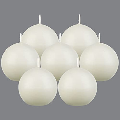 7 Pieces Round Unscented Candles - Decorative Ball Candles for Weddings Parties