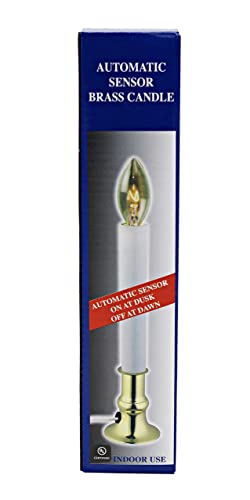 Electric Window Candle Lamp with Brass Base - Dusk to Dawn Sensor - 6 Pack - Original