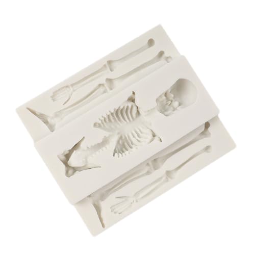 Halloween Skull Skeleton Fondant Mold - Silicone Cake Decor Tool - Style A