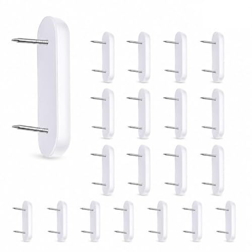 White Plastic-Head Pins for Furniture and Bed Skirts - 20 Pack