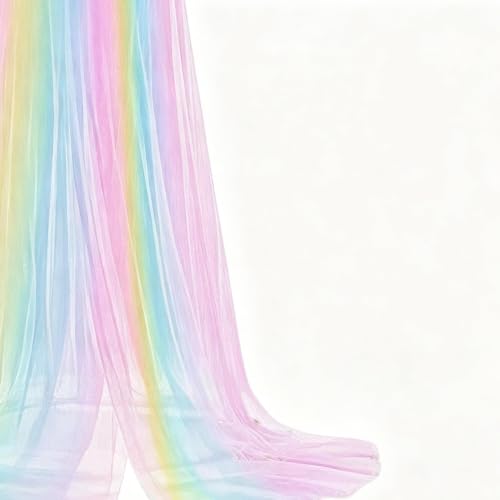 Girls Bed Canopy Rainbow Fly Netting - Breathable & Cute for Bedroom Decor