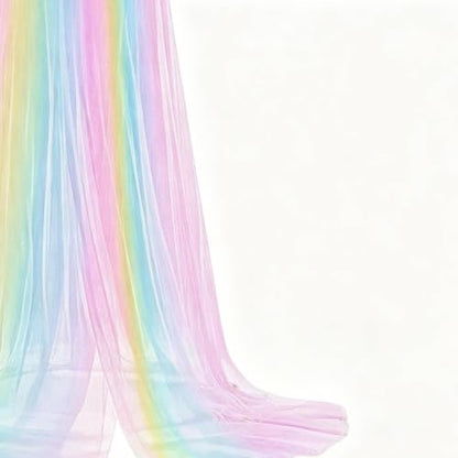 Girls Bed Canopy Rainbow Fly Netting - Breathable & Cute for Bedroom Decor