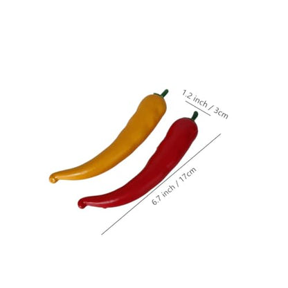 Artificial Chili Peppers Set - 6 Realistic Foam Vegetable Decorations for Kitchen & Party