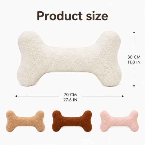 Bone Shaped Long Body Pillow Decorative Cushion Plush Pillow Cream - WLAMOZ