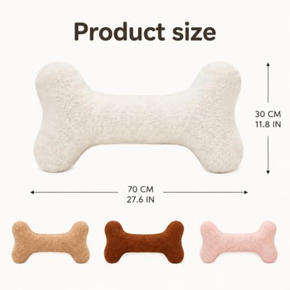 Bone Shaped Long Body Pillow Decorative Cushion Plush Pillow Cream - WLAMOZ