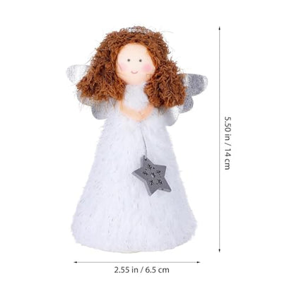 Christmas Angel Tree Topper Small Angel Xmas Tree Decoration White Lightweight for Indoor Holiday Festival Home Office